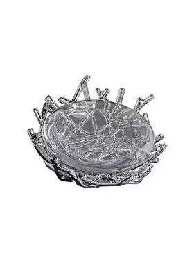 现代轻奢售楼部样板房客厅茶几花艺托盘酒具烟灰缸组合装饰摆件