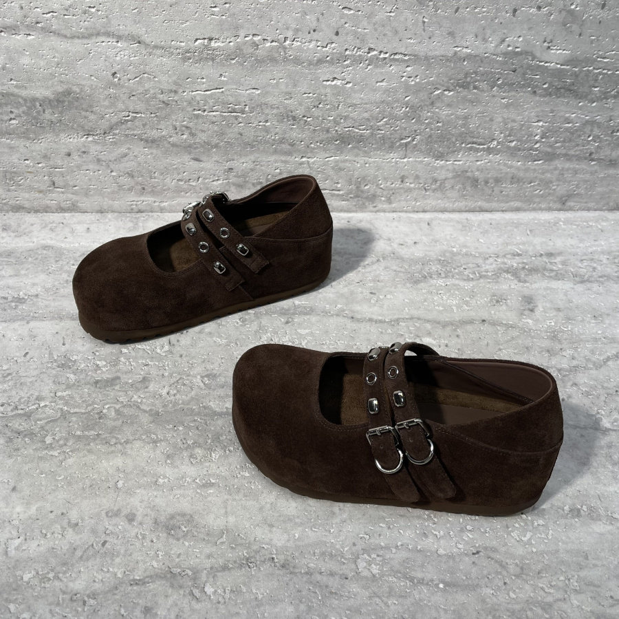 女鞋2025秋季新款真皮牛反绒一字带铆钉内增高浅口厚底玛丽珍鞋女,淘宝优惠券,粉丝福利购,淘宝优惠卷