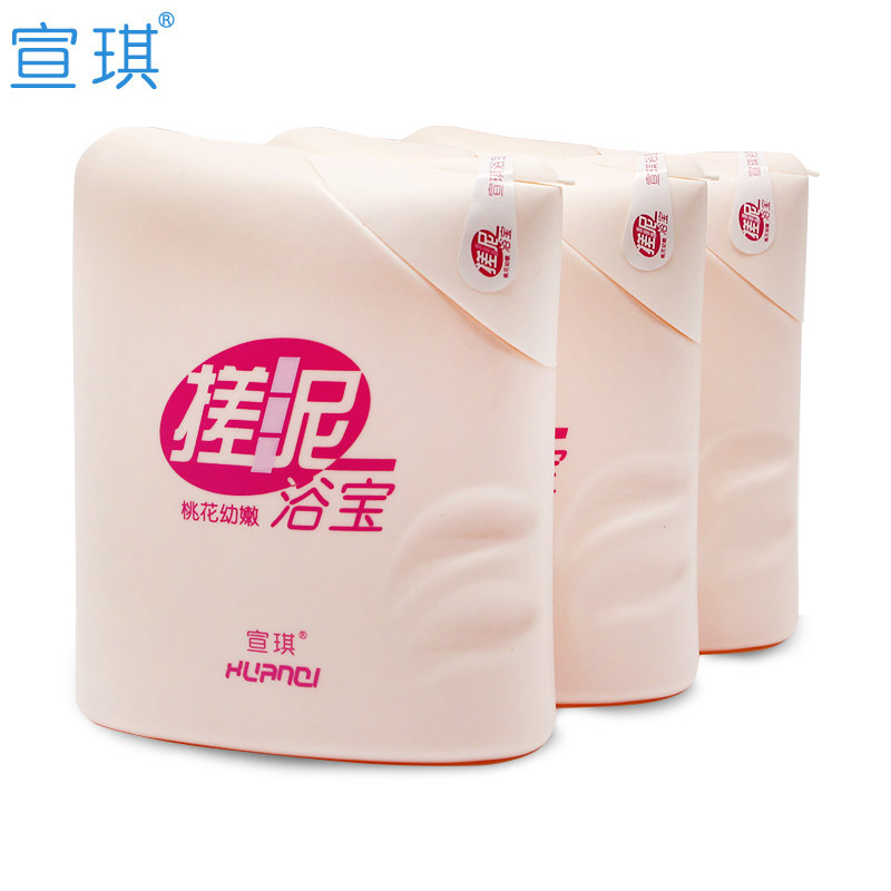 宣琪搓泥浴宝桃花幼嫩三瓶装沐浴露 足之有道家居搓泥浴宝