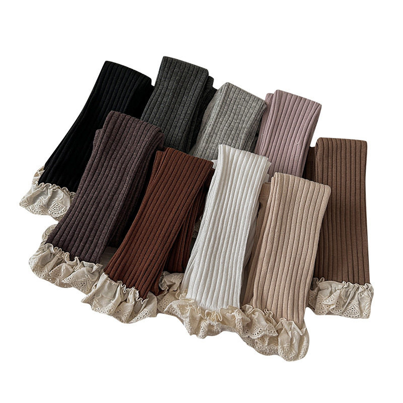 儿童打底裤秋季花边九分裤新款纯棉素色宝宝女童超好看韩系裤子,淘宝优惠券,粉丝福利购,淘宝优惠卷