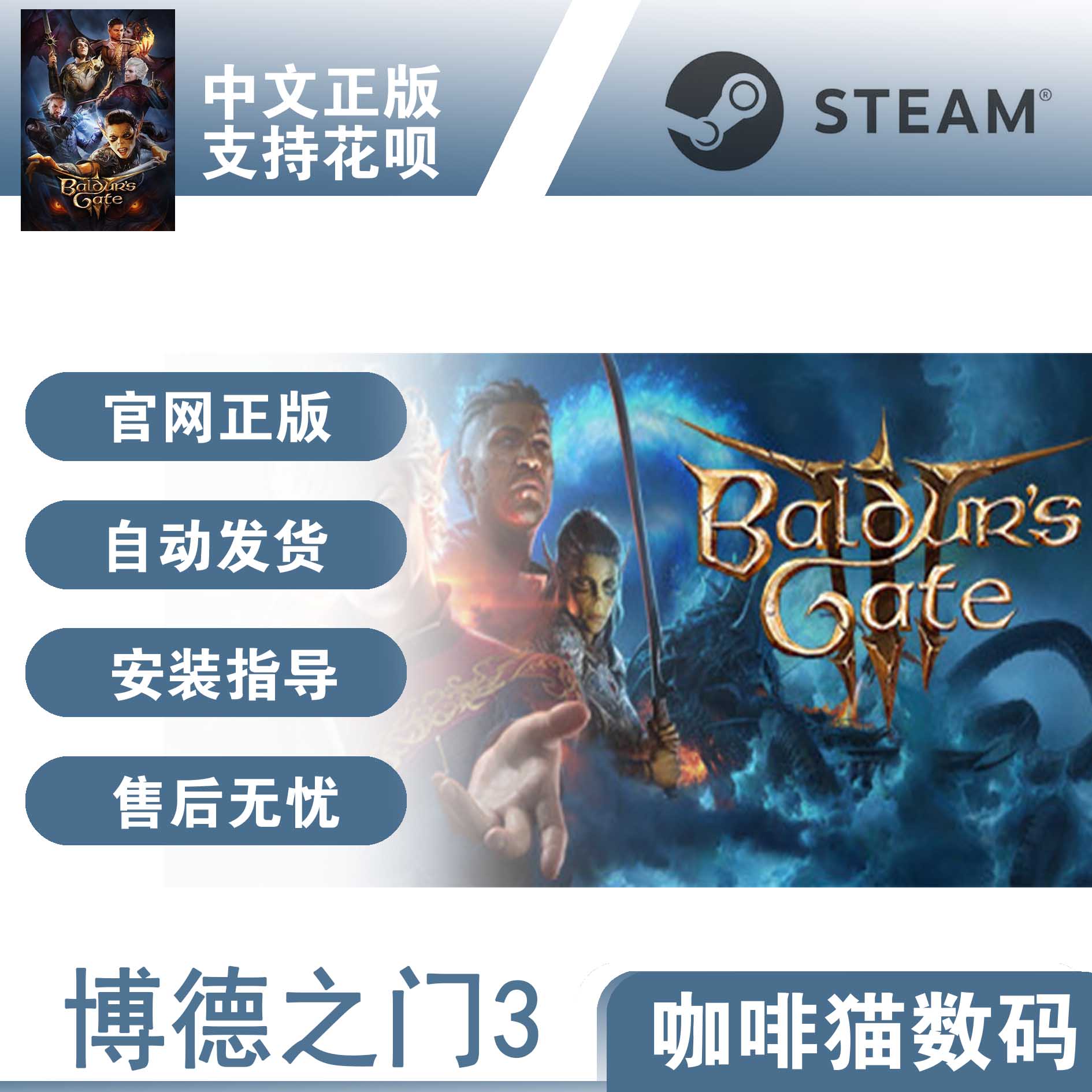 PC正版Steam中文游戏博德之门3国区礼物自动发货/港/俄/阿/土礼物丨成品号Baldur's Gate 3正版激活非共享-图3