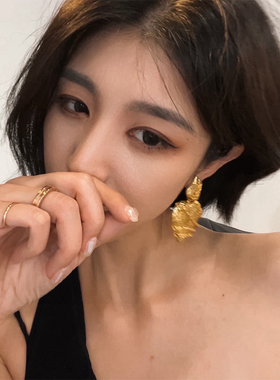 yuwelry中古铜镀金女士爱心耳环