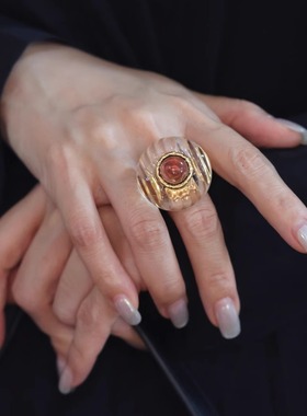 欧美中古小众透明圆形戒指