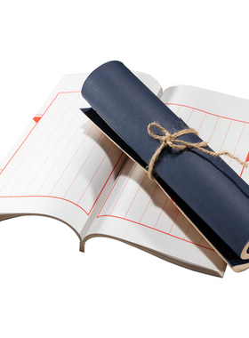 快速发货新中g式仿古宣纸本深蓝色书籍样板房书房麻绳假书卷线装