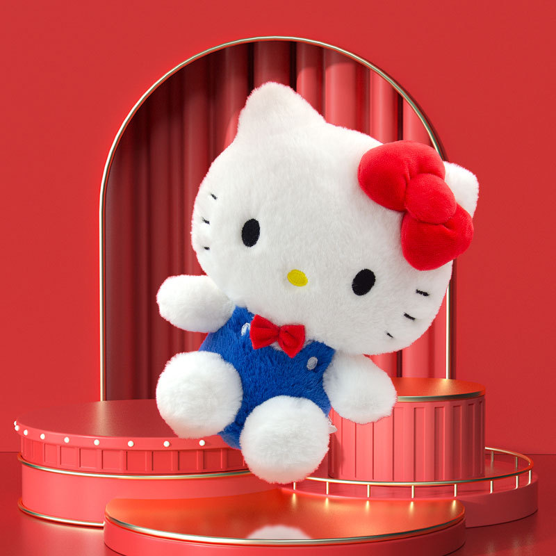 正版授权三丽鸥Hello Kitty 50周年儿童毛绒玩具公仔凯蒂猫抱枕女-图0