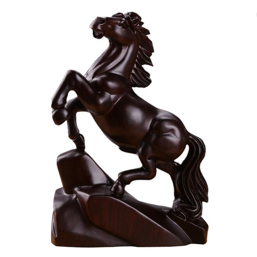 红花梨实木马摆件动物生肖木雕马中式家居办公室木质工艺品 - 图0