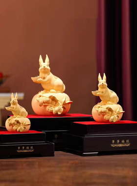 绒沙金生肖兔招财家居摆件款式多