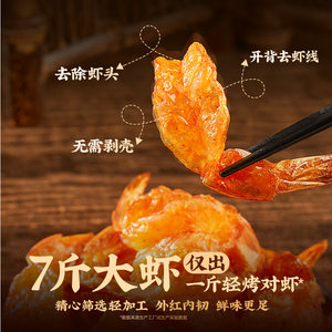 良品铺子轻烤对虾富含蛋白即食虾烤虾干休闲零食独立包装下午茶虾