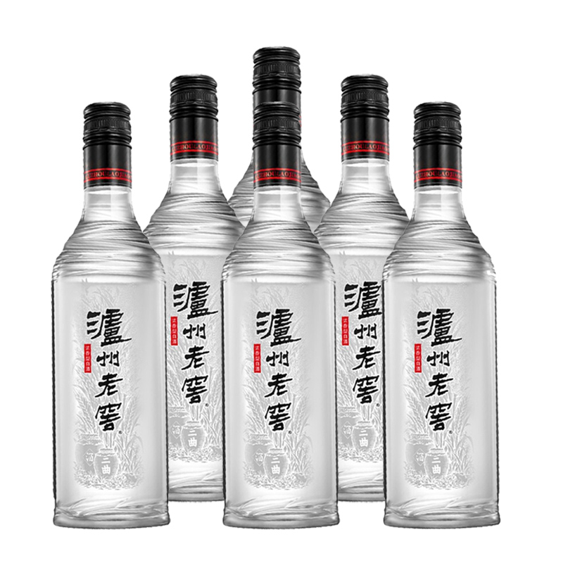 泸州老窖白酒黑盖二曲酒42度500ml*6整箱装粮食酒