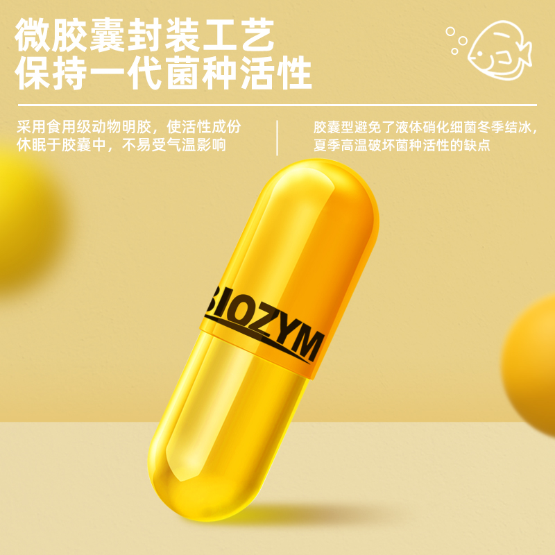 BIOZYM百因美锦鲤池塘硝化细菌胶囊硝化活菌养鱼用品100粒 - 图1