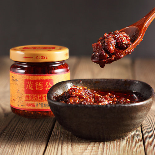 茂德公香辣牛肉酱100g*4瓶辣椒酱蒜蓉肉酱下饭菜拌饭酱拌面酱调味 - 图2