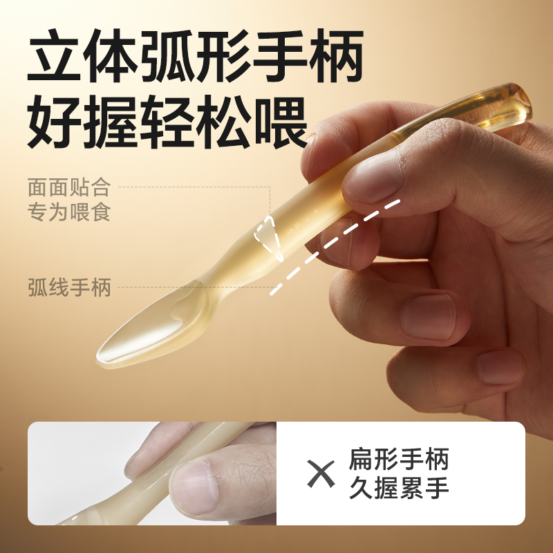 皇宠硅胶勺子新生婴儿辅食勺子碗喂奶喂水宝宝吃米糊专用硅胶软勺