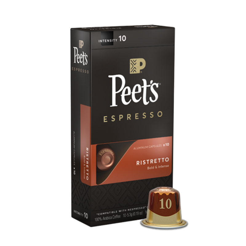 Peets皮爷法国原装进口胶囊咖啡nespresso精粹浓缩10号5.3g*10颗