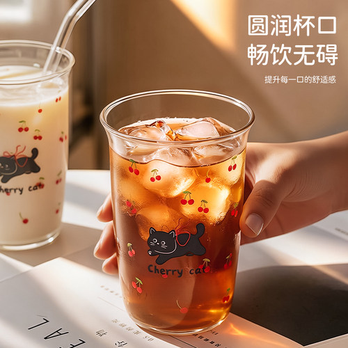 欣美雅摩可纳专用咖啡杯高硼硅玻璃杯果汁杯子牛奶杯家用水杯啤酒 - 图1