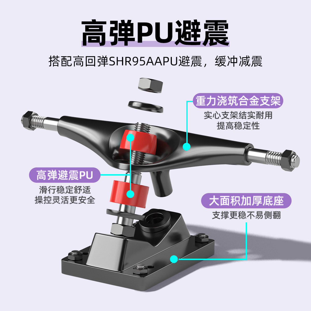 Xiaozhuangyuan children's skateboard PU shock absorption is not easy to roll over
