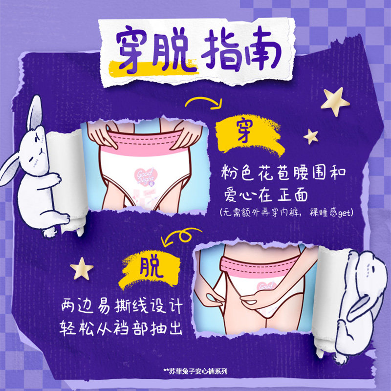 【超级桶】苏菲卫生巾兔子安心裤裸感S日姨妈巾夜组合36片