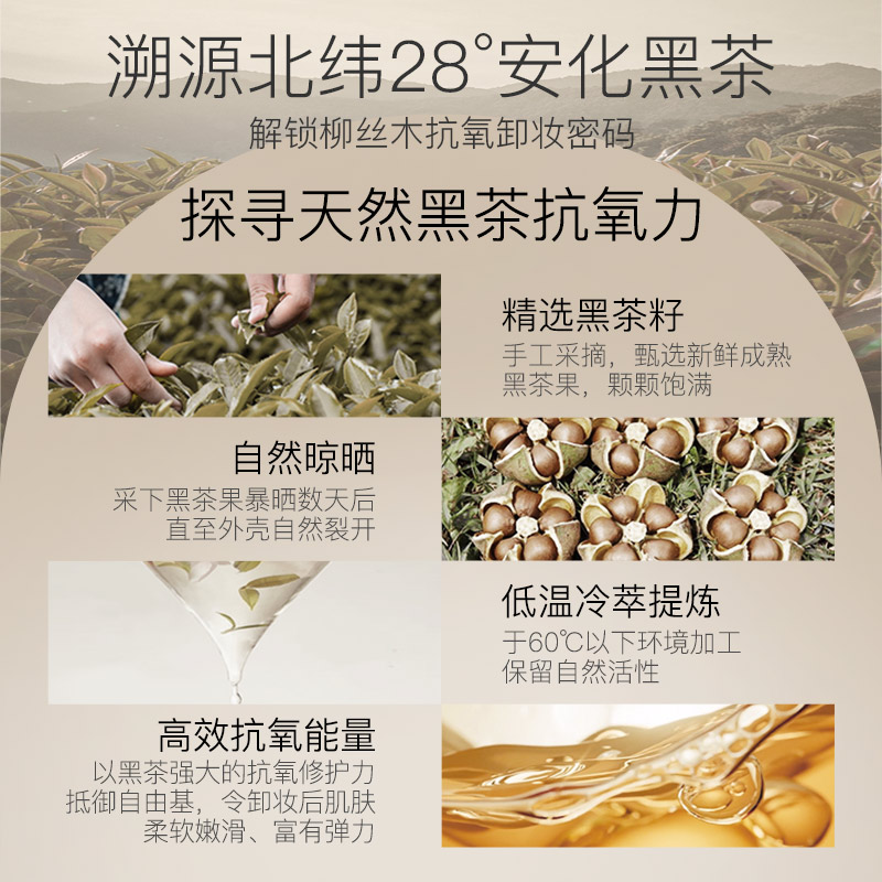 柳丝木黑茶卸妆油膏水女眼唇脸三合一温和敏感肌肤深层清洁正品 - 图2