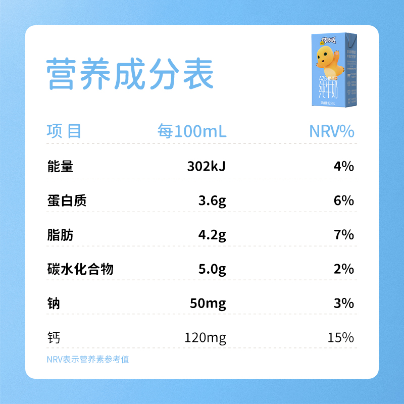 认养一头牛棒棒哒A2β-酪蛋白儿童奶125ml*12盒纯牛奶包装混发