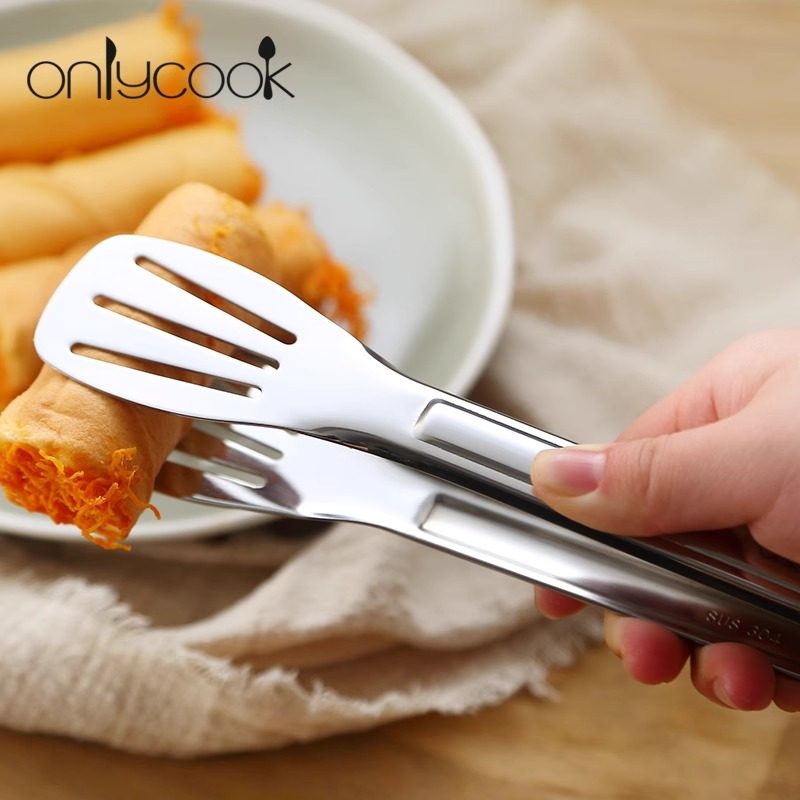 onlycook 304不锈钢食品夹厨房煎牛排专用夹子面包防烫烤肉烧烤夹,淘宝优惠券,粉丝福利购,淘宝优惠卷