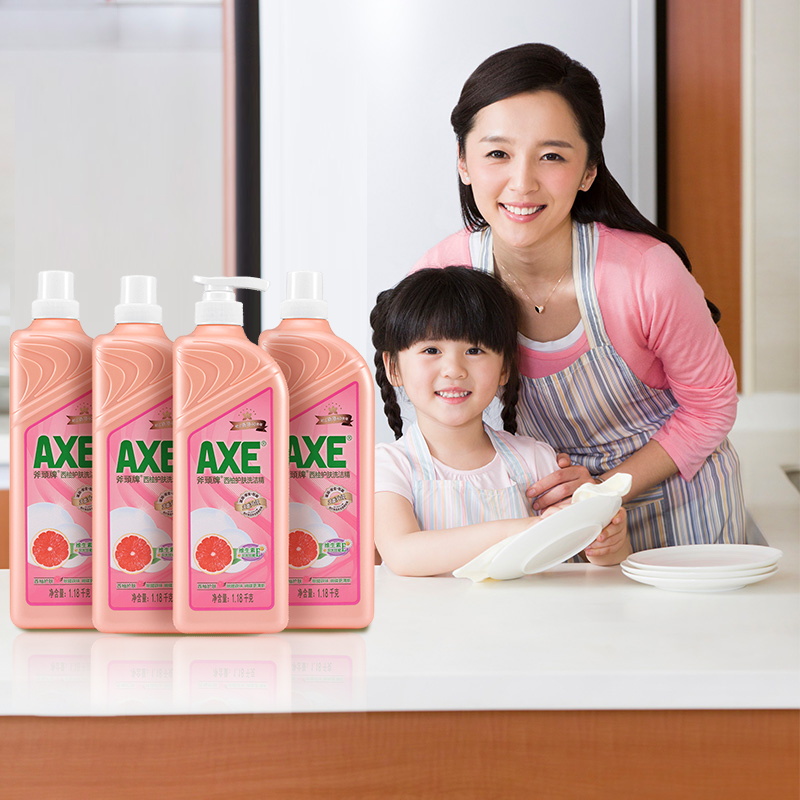 AXE/斧头牌洗洁精西柚味1.18kg*4瓶可洗果蔬呵护不伤手家庭装 - 图1