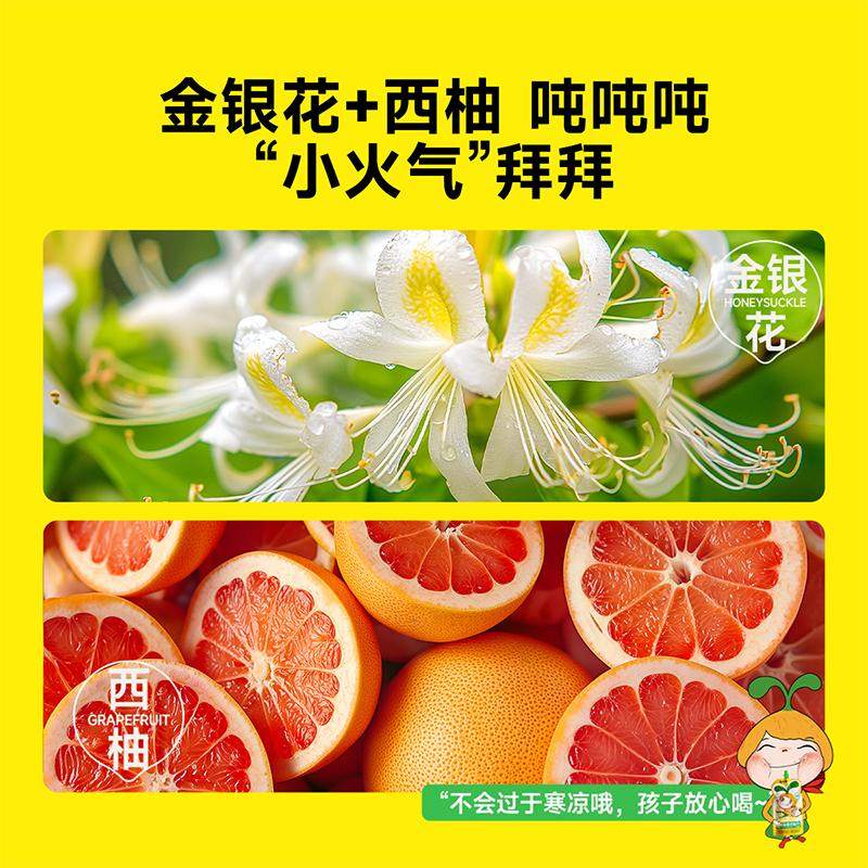 窝小芽金银花柚子汁酸甜果汁柚子茶植物儿童饮料袋装即食150ml