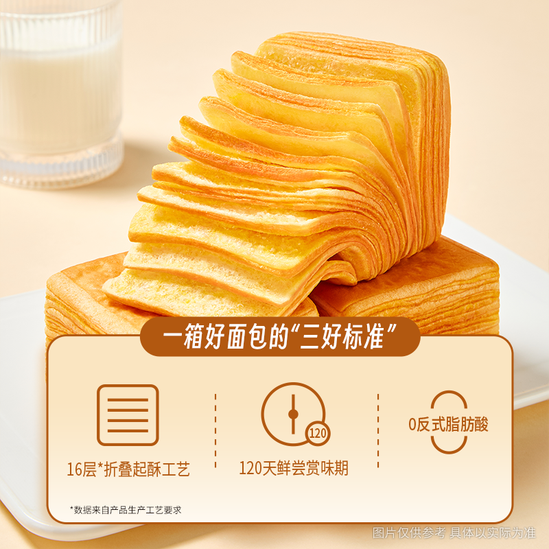 三只松鼠椰蓉水牛乳千层吐司原味营养早餐面包下午茶办公室小零食