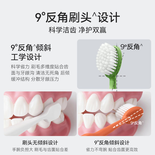 英格翰青少年护齿软毛牙刷1盒*10支双磨尖刷丝去渍护龈深入清洁 - 图2
