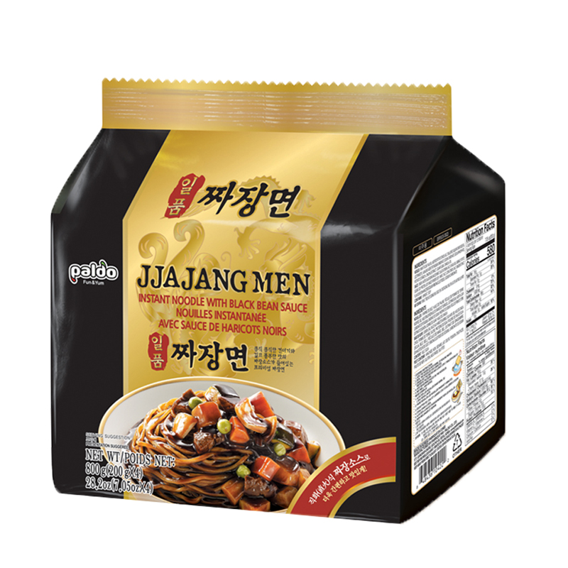 韩国进口八道御膳炸酱面200g*4连包韩式干拌面拉面袋装速食泡面 - 图0