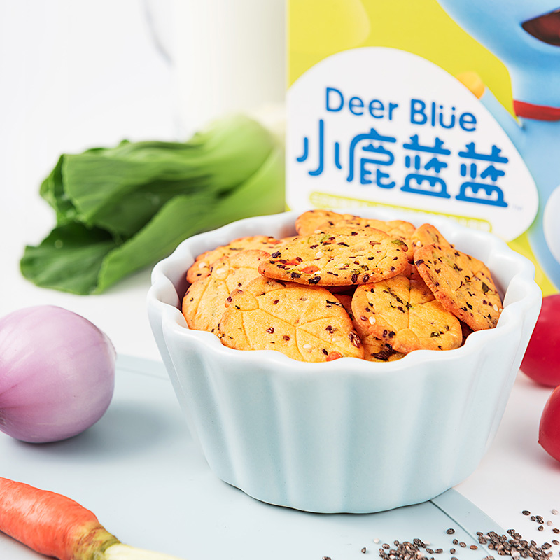 天猫超市包邮小鹿蓝蓝宝宝婴儿磨牙米饼泡芙神奇饼干儿童零食组合123g2