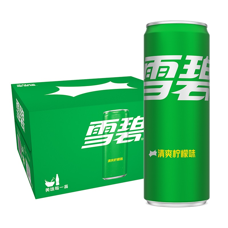 拍2件！张艺兴代言雪碧碳酸摩登罐330ml*40