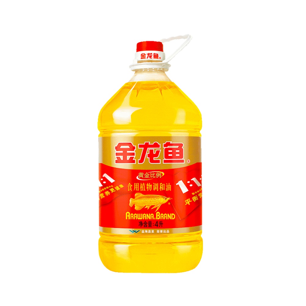 金龙鱼黄金比例食用植物调和油4L/桶食用油营养健康家用 - 图0