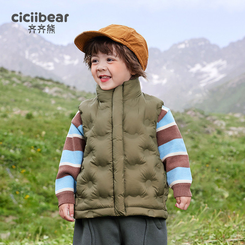 齐齐熊儿童羽绒马甲男童2024新款秋冬款保暖宝宝背心羽绒服外穿女,淘宝优惠券,粉丝福利购,淘宝优惠卷