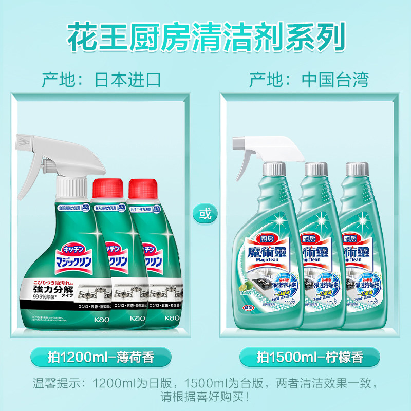 进口花王厨房去强力喷雾3瓶油污净 天猫超市油污清洁剂