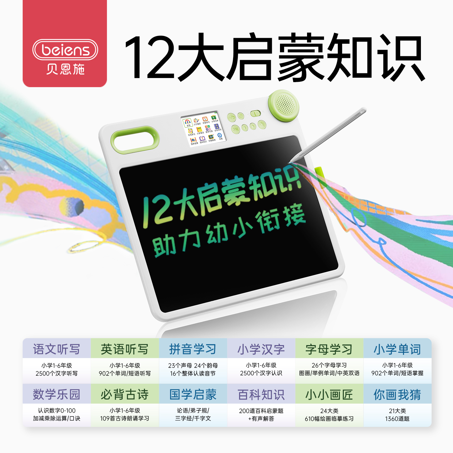 【所有女生直播间】贝恩施智能液晶手写板儿童绘画板学习机宝宝 - 图0