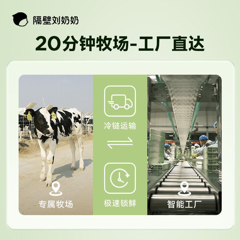 隔壁刘奶奶miniA2β-酪蛋白纯牛奶125ml*4盒*3箱高钙宝宝牛奶 - 图3