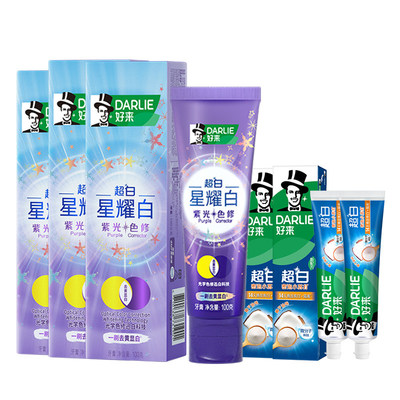 DARLIE好来超白星耀白紫光色牙膏