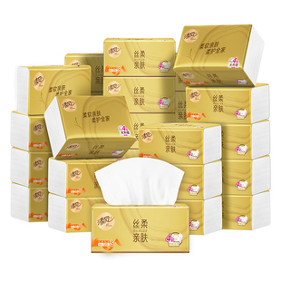 清风丝柔金装24包*80抽4层！抽纸整箱特惠！