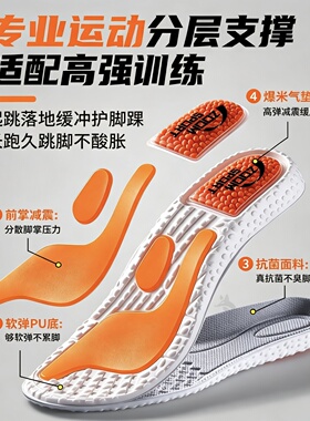 适用于李宁篮球鞋垫男款运动减震