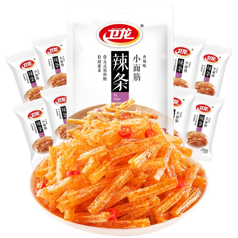 卫龙辣条小面筋香辣味280g*1袋网红休闲小吃货零食品豆干聚餐凑单