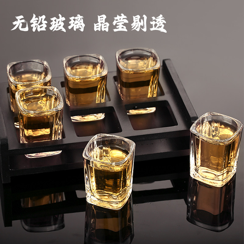 包邮玻璃白酒杯套装带杯架一口杯小酒杯烈酒杯小酒盅家用酒具,淘宝优惠券,粉丝福利购,淘宝优惠卷