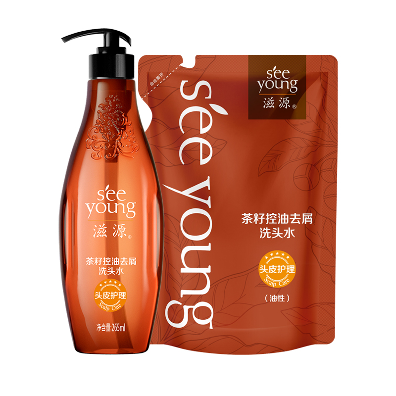 滋源无硅油茶籽控油去屑舒缓洗发水500ml