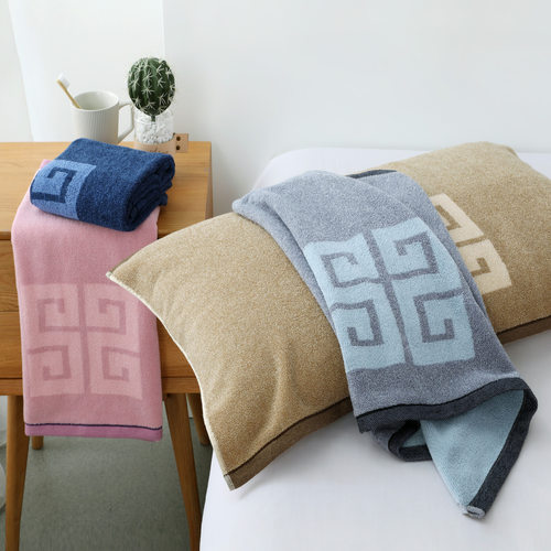 金号枕巾全棉高档纯棉一对装厚实舒适大枕头盖巾正品吸汗新疆棉 - 图0