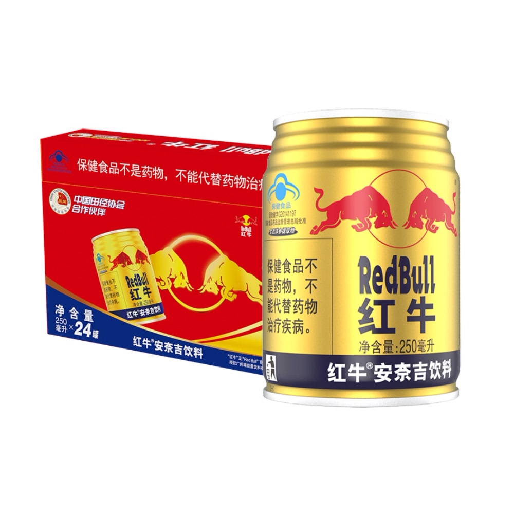 添加西洋参成分，红牛 安奈吉 运动能量饮料 250mlx24罐