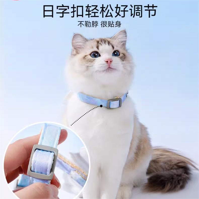 包邮猫咪牵引绳防挣脱外出专用溜猫绳子网红宠物背带工字可调节-图0