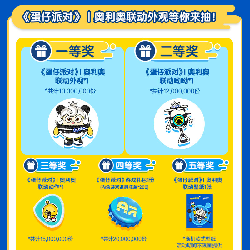 奥利奥蛋仔派对联名夹心饼干迷你mini200g儿童零食早餐内含10小包,淘宝优惠券,粉丝福利购,淘宝优惠卷