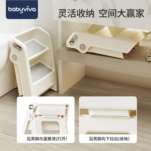 babyviva宝宝洗手梯踩脚凳幼儿洗脸台阶凳洗漱台踏脚卫生间垫脚蹬 - 图2