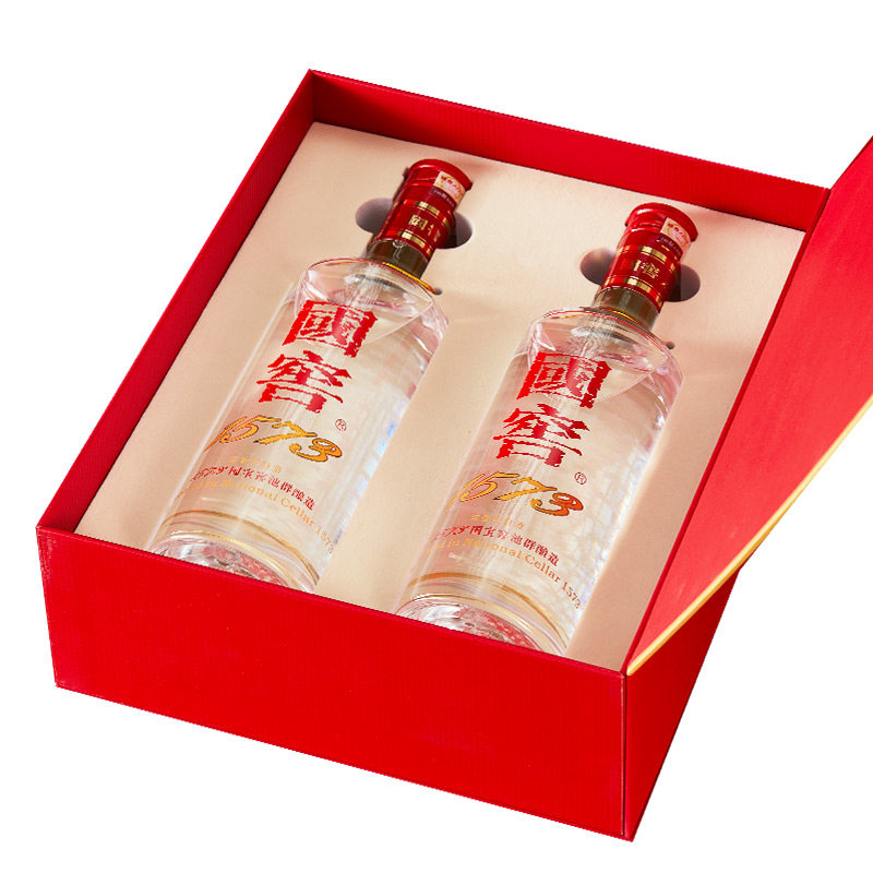 泸州老窖国窖1573 52度500ml*2瓶光瓶礼盒装浓香型白酒含礼袋