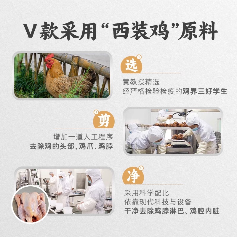 新品黄教授烧鸡V款整只南农大羲五香烧鸡零食熟食烤鸡扒鸡真空装 - 图1