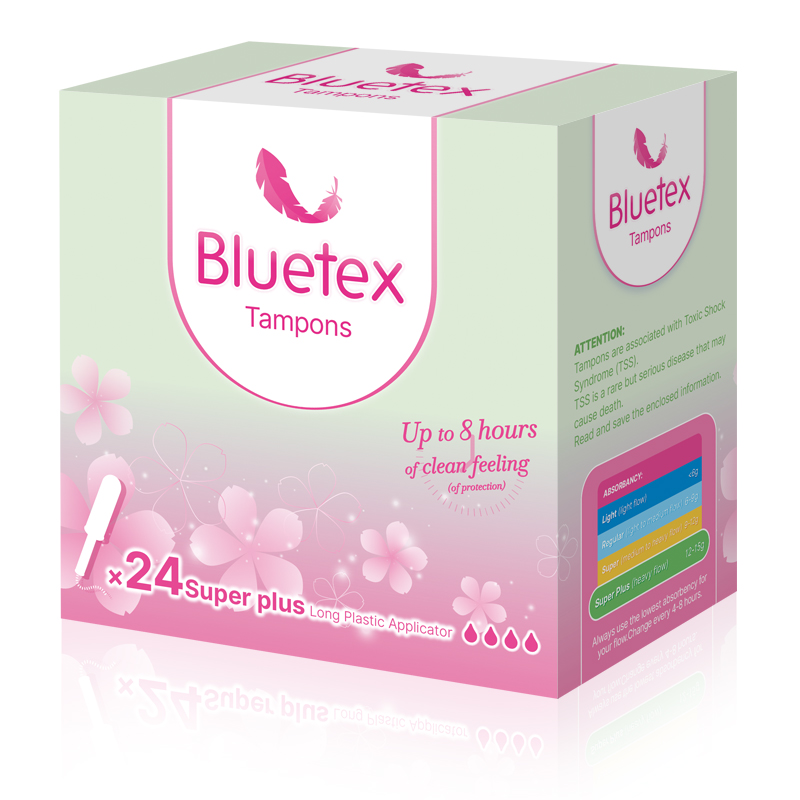 Bluetex蓝宝丝长导管卫生棉条超大流量24支*1盒导管式内置卫生巾 - 图0