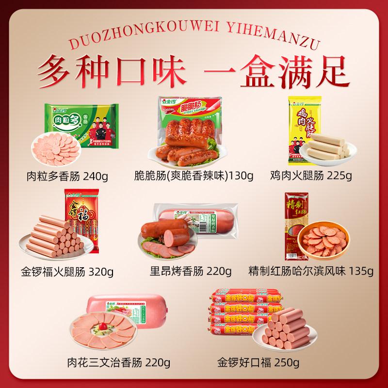 金锣贵人礼年货礼盒1.74kg新年礼品火腿肠过年送礼走亲戚香肠零食